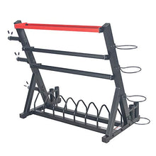 Sunny Health & Fitness All-In-One Weights Storage Rack Stand Black