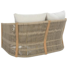 SAFAVIEH Outdoor - Bella 2-Seater Sofa Loveseat - Oak Solid Wood & Taupe - Weather Resistant - Ideal for Patio, Deck, Backyard, 11.6" Seat Height (PAT7110A)