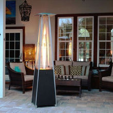 Golden Flame Resort Model 49,000 BTU NATURAL GAS Glass-Tube Flame Patio Heater in Rich-Mocha Matte Finish with Mobility Wheels and Protective Cover