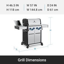 Broil King 677347 Baron S 490 Pro IR 4-Burner Pellet Ready Natural Gas Grill in Stainless Steel with Infrared Infrared Side Burner and Rear Rotisserie Burner