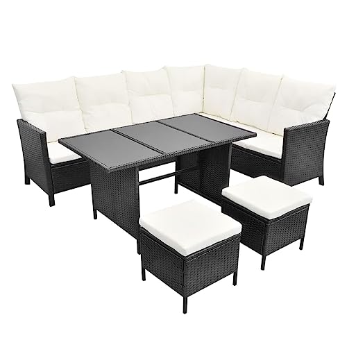 Xinxinxiang 4 Piece Outdoor Patio Furniture Set with Cushions Black