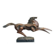 FENGSHUI-CAISHEN Pure Copper Horse Statue Large Brown
