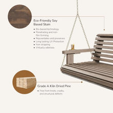 Porchgate Amish Heavy Duty 800 Lb Roll Comfort Treated Porch Swing W/Chains (5 Foot, Warm Walnut Stain)