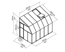 Palram Canopia Rion Sun Room Lean-to Greenhouse DIY Kit 6x10 Ft White