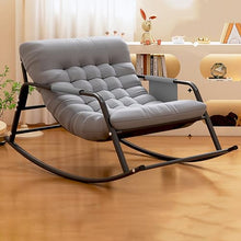 Adjustable Rocking Chair,Metal Rocking Chairs with High Back,Padded High Back Folding Rocker,Side Pocket Portable Rocking Lawn Chair Foldable,Modern Rocker Chairs for Living Room Bedroom Offices