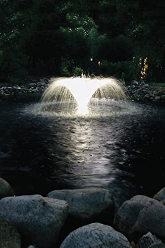 EasyPro Pond Products Starburst Mini Floating Fountain with LED Light Set Crystal