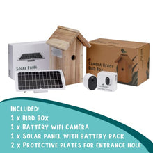 Solar Powered Birdhouse with Camera - 1296p HD Battery WiFi Camera Bird Box | No Need for External Power | Outdoor Nesting Box for Garden Birds | Birdhouses Mount to Tree, Fence or Houses - by NESTERA