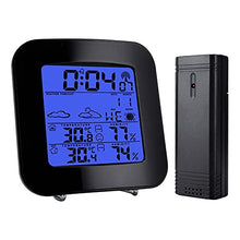 HBJWOV Barometer Indoor and Outdoor Hygrograph with Backlit Clock Electronic Weather Forecast Desk