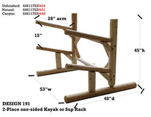 Log Kayak Rack 2-Place 1-Sided Kayak/SUP Rack Natural