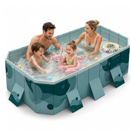 Foldable Pool, Non-Inflatable Pool for Adults & Kids, No Air Pump Needed