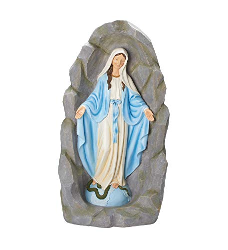 Roman - Our Lady of Grace Grotto, 36" H, Garden Collection, Resin and Stone, Decorative, Gift, Home Outdoor Decor, Durable, Long Lasting, Unique Design