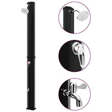 MKLFBY Outdoor Solar Powered Shower Faucet Set, Heavy Duty Uv Resistant Black Garden Shower Faucet Set