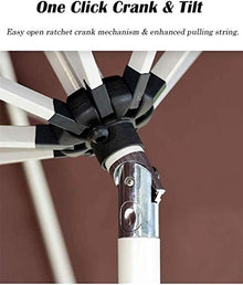 Outdoor Garden Parasols Outdoor Patio Umbrella 9 Ft with Crank and Tilt Weather Resistant UV Protective Umbrella Durable 8 Sturdy Steel Ribs