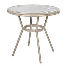 Flash Furniture Marseille Indoor/Outdoor Bistro Set - Tempered Glass Table & 2 Chairs - Black & White Textilene/Light Natural Frame