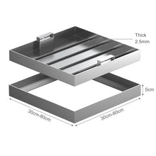 1pc 304 SS Recessed Manhole Cover with Concealed Handle - Invisible Block Paving Lid for Enhanced Aesthetics,Durability(80x80x5cm)