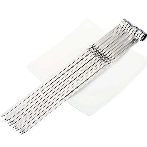 SPXTOM BBQ Needle Sticks Wall mountable, Anti-hot BBQ Skewers, Stainless Steel Reusable, for Appetizers, Fruit (Size : 100)