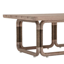 Baja Rectangular Outdoor Coffee Table in Eucalyptus and Brown Rope
