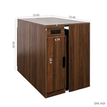 NTYUNRR 23.62”-118.11” Extendable Dining Room Table, 1-10 People Wood Long Foldable Tables with Storage Cabinet & Outlet, Space Saving Expanding Table with for Kitchen, Living Room, Party, Walnut