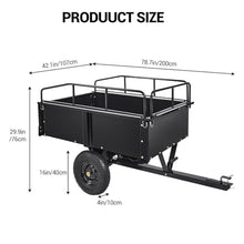 Garden Utility Trailer Heavy Duty Steel Dump Cart with Removable Sides Garden Dump Cart, for Lawn Tractors