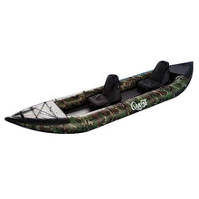 SereneLife 2 Person Inflatable Kayak - Double Kayak with Aluminum Paddles, Repair Kit - Lightweight, Portable Adult Kayaks with High-Output Pump - Durable Vinyl Kayak for Lake, Mild River - Camo