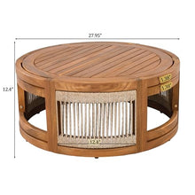 Christopher Knight Home Ayla 7-Seater Patio Furniture Set with Coffee Table, Set of 4 Outdoor Swivel Accent Chair and Sofa Set, 6 Piece Outdoor Acacia Wood Conversation Set with Cushion, Teak+Beige