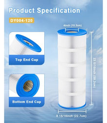 SamLng Pool Filter Cartridge, 2 Pack, 120 Sq.Ft, Compatible with PA120 C1200 CX1200RE C-8412 FC-1293, for Swimming Pool