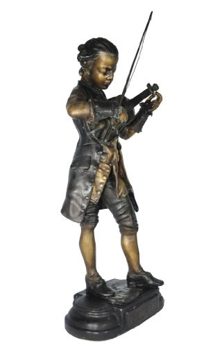 PF Products Mozart Standing Bronze Statue(Traditional Lost Wax Bronze Process/on Marble Base)