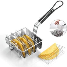 Frying basket Fryer Basket Stainless Steel Tortilla for, Holds 8 Shells, U-shaped, Flat Base(Small)