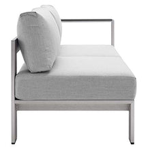 Modway Shore Sunbrella® Fabric Aluminum Outdoor Patio Right-Arm Loveseat in Silver Gray