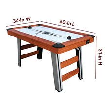 Hathaway Dorsett 60-in Air Hockey Table LED Scoring Wood Grain/Silver/Black