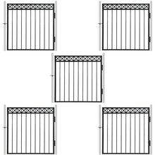 Fencer Wire Heavy Duty Flat Top X-Pattern Decorative Fence Gate, 4FT Height x 4FT Width Outdoor Fence Gate, Outdoor Anti-Rust Metal Steel Gate for Fencing Garden Barrier, with Gate Lock, Pack of 5