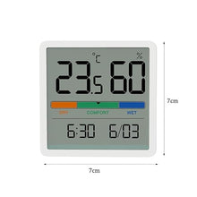 ASWRTYJO ABS Digital Thermometer Hygrometer Clock Household Indoor Electronic Measuring Instrument