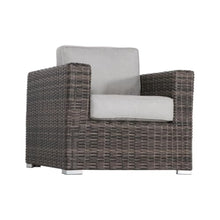 Hassyee 6 Pieces Wicker Sofa Set with Round Fire Pit and Washable Cushions for Lawn, Poolside, Outdoor Furniture Set with Side Table & Cup Holder for Backyard, Balcony