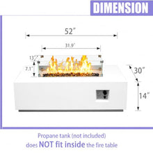 52" Rectangle GFRC Propane Fire Pit Table, 65,000 BTU, CSA Certified