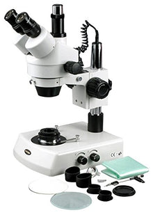 AmScope Professional Trinocular Stereo Zoom Microscope with Darkfield Condenser Clear