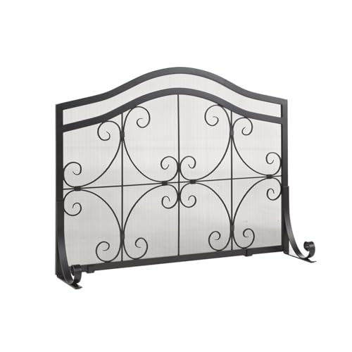 Fireplace Screen Black European Style Fireplace Screen Fireplace Screen Home Fireplace Screen with Mesh Fence Screen Protector Fireplace Fire Screen