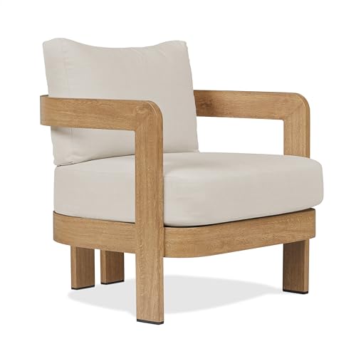 Real Flame Arlo Outdoor Patio Chair with Sunbrella Cushions, Outdoor Deep Seating Patio Chair, Powder Coated Aluminum, Weather and Sun Resistant