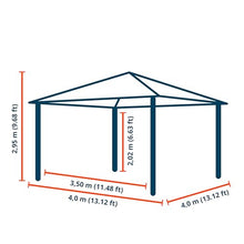 TOOLPORT 13x13 ft Hardtop Gazebo Polycarbonate Roof, Gray