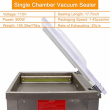 WYDDDARY Heavy Duty Single Chamber Vacuum Sealer 110V Stainless Steel 900W 17.7inch Sealing Length