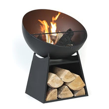 Deko Living 30 Inch Round Outdoor Steel Wood Burning Fire Pit with Black Powder Finish, Spark Screen, Poker Tool, and Protective Storage Cover