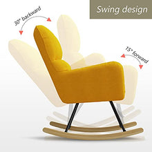 HCZKIUJ Footstool Rocking Chair, Soft Cushion Relaxing Lounger with Solid Wood Legs and Footstool, Recliner Armchair for Indoor Yard Patio, 4 Colors Living Room Chair (Light Gray 75x55x82cm)