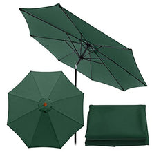 FKTHYO Parasols 6 Ribs/8 Ribs Parasol Sun Umbrella Replacement Cloth, 2.7M/300cm Garden Parasol Canopy Cover for Patio Sun Umbrella, Anti-Ultraviolet, Waterproof Parasols,Green-2.7m/8.8ft (6ribs)