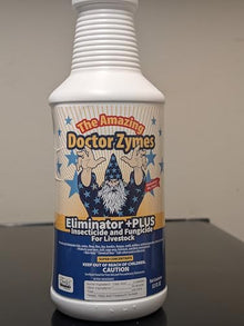 Eliminator +Plus – Organic Enzyme Insecticide & Fungicide for Livestock, Poultry & Farms – Safe, Non-Toxic Fly Spray, Mite Control & Fungus Prevention - Natural, Biodegradable, OMRI Listed