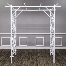 FixtureDisplays® White Metal Arbor Arch Wedding Garden Trellis Climbing Planting Patio Decor 80" Wide X 39" Deep X 86" High, Inside Door Width 59" 10017-white