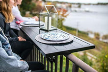 Deck Railing Table | Fits Patio or Deck Railing As A Dining Table, Side Table or Bar top | Aluminum with Simple Attaching Bracket System (Black)