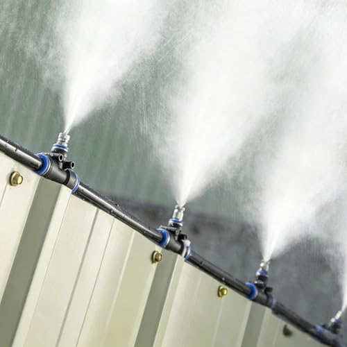 Oracra Outdoor Fence Sprinkler Kit Large Area, Fine Mist Brass Irrigation System for Garden, Greenhouse Watering Cooling, Farm/Lawn Misting Hose