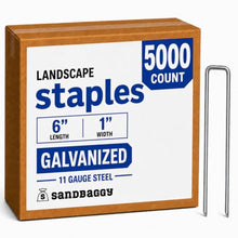 Sandbaggy 5000-Count Rust-Free 6-Inch Landscape Staples (11 Gauge Steel) - Galvanized SOD Garden Stakes Pin ~ Trusted by Farmers & Contractors Across the USA
