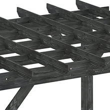 Outsunny 12' x 10' Weather-Resistant Cedar Wood Patio Pergola Black