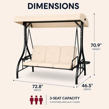 DobleePy Outdoor Porch Swing with Stand and Canopy, 3 Seats Outdoor Swings