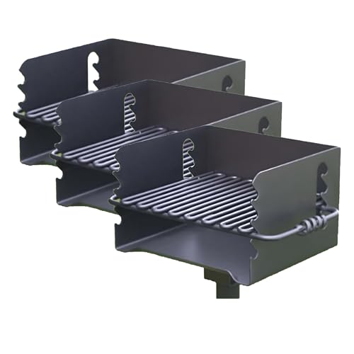 Pilot Rock Charcoal Grill - Park Style with Swivel - 3-Pack - Painted